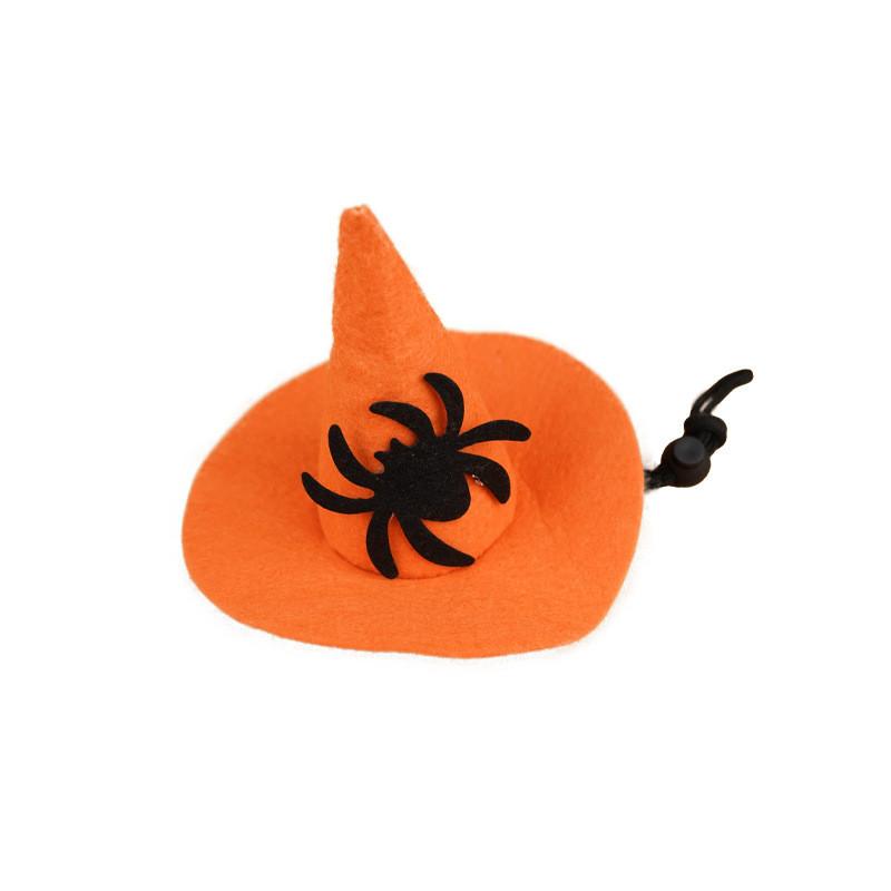 Witch Pet Hat Costume Accessory With Pumpkin And Bat Designs For Wear Halloween