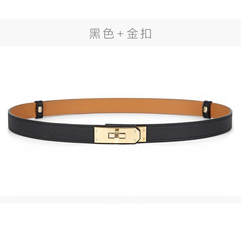 High-End H Belt Women's Double-Sided Head Layer Cowhide All-Match Women's Thin Belt 1.8cm Wide Pant Belt