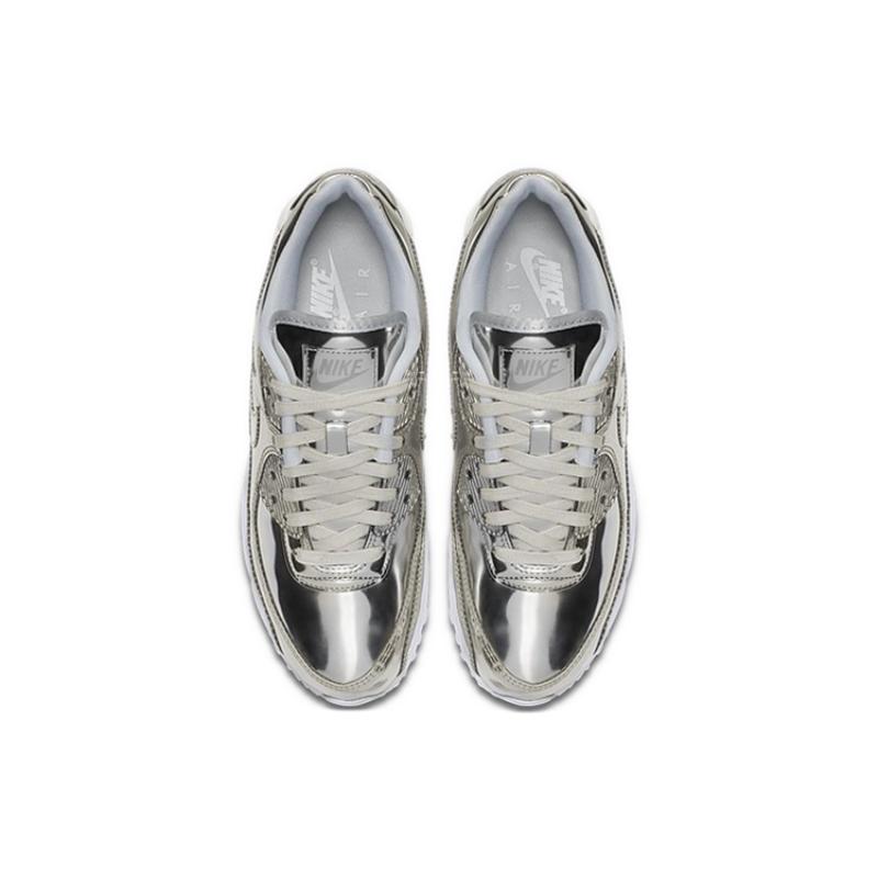 Nike Air Max 90 Metallic Silver 2020 Women's Sneakers Casual Shoes CQ6639-001