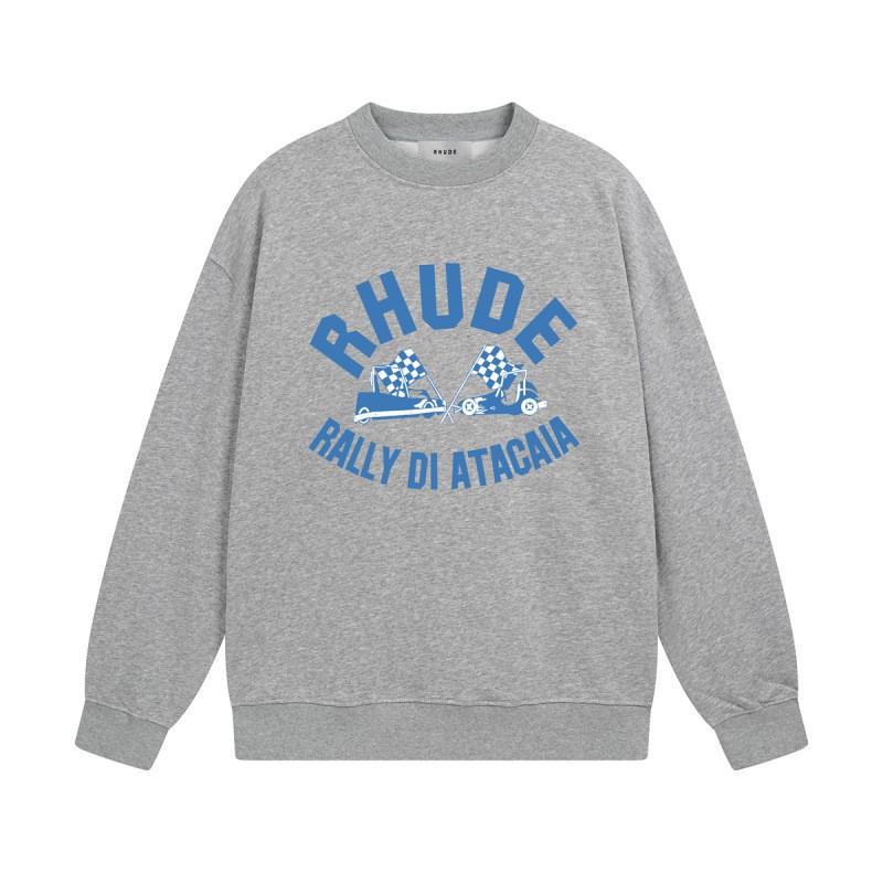 Rhude Vintage Letter Print Oversized Hoodie Men Women Casual Streetwear Sweatshirt