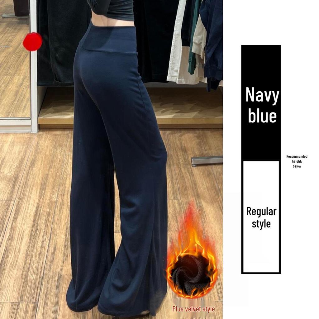 Charcoal Gray Women's High Waist Slimming Flared Sweatpants - Petite Autumn/Winter Bell Bottoms