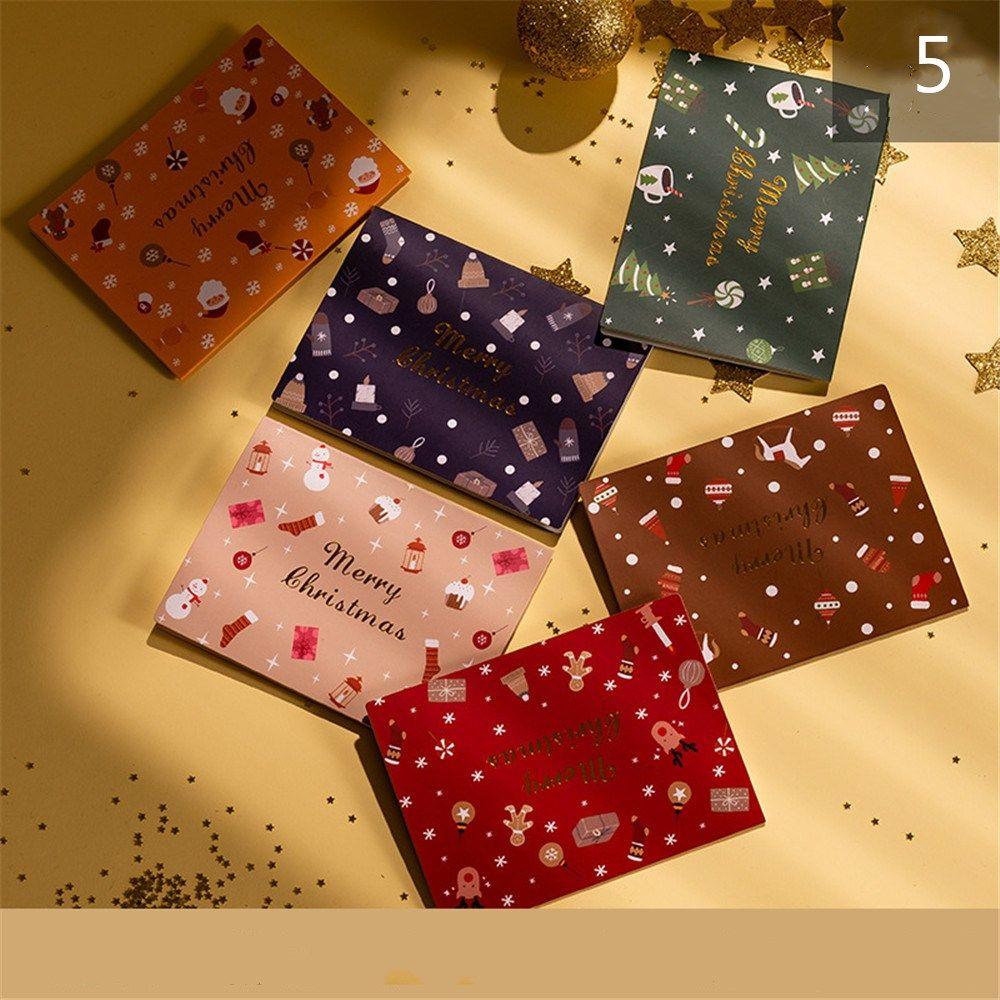 6 Set New Year Wedding Stickers Birthday Best Wishes Christmas Greeting Card Merry Christmas Wishing Message Cards