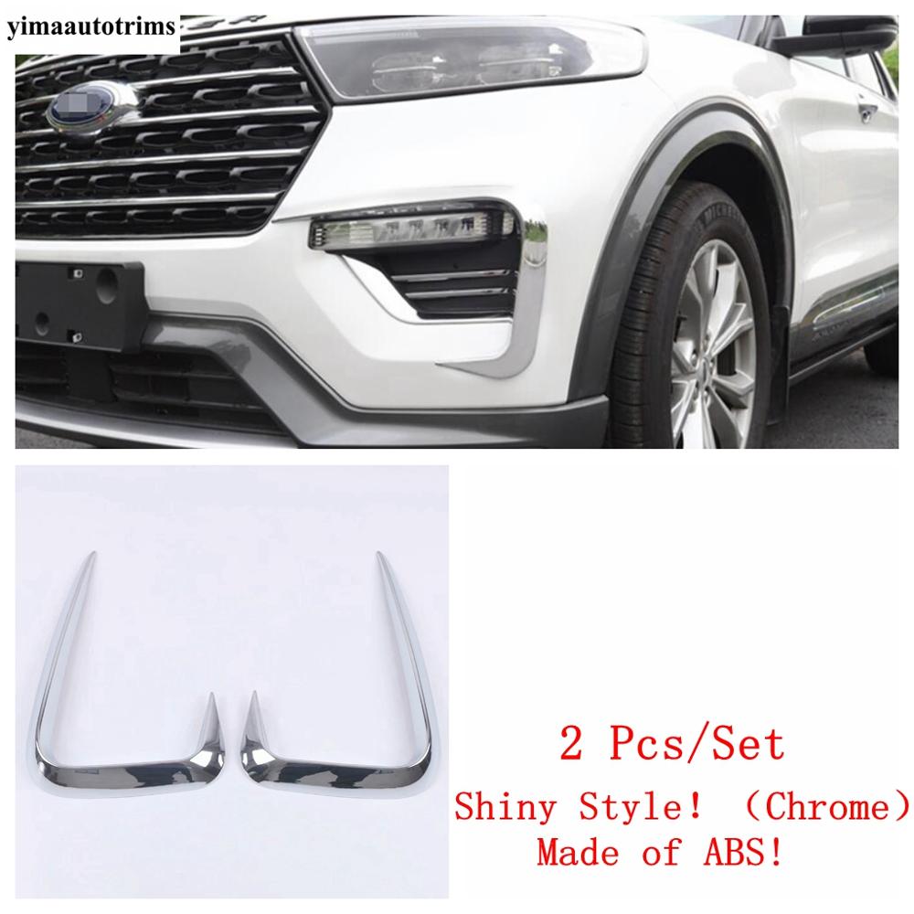 

Front Bumper Fog Lights Lamps Blade Stripes Cover Trim Fit For Ford Explorer - ABS Chrome / Carbon Fiber Accessories Chrome