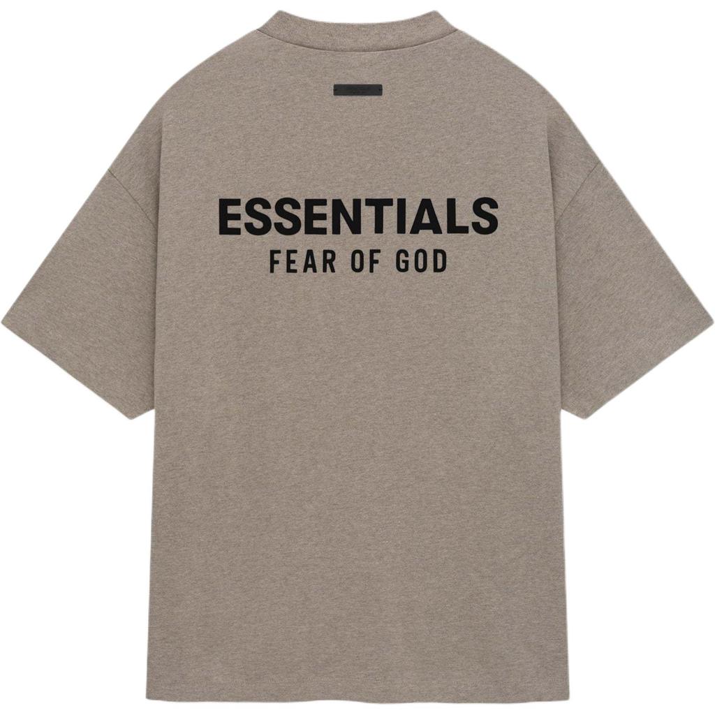 Fear of God Essentials Fw24 Holiday Core Series Chest Letter Printed Crew Neck Loose Short T-Shirt Men Deep Mist Gray 125HO244369F