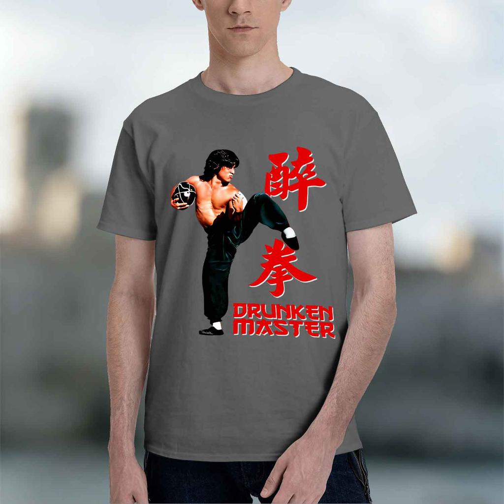 Ina Kung Fu ie an Drunken Master Film Drachenkampf Kurzarm Tee Vintage Zu Neues Modell Unisex Kurzarm Rundhals T-Shirt