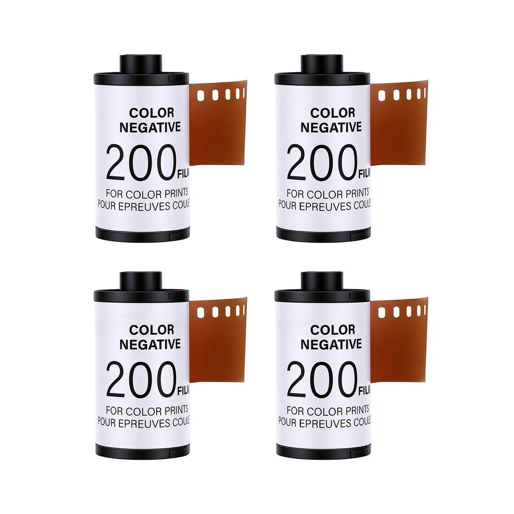 4 Stück 135 35mm Farbnegativfilm ISO200 C41 Kamera Farbfilmrolle für Porträt Landschaftsfotografie