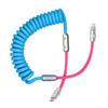 Spring Coil Data Cable For Huawei Type C Devices 120W Fast Charging Metal Housing Plugs Charging Cord Stretchable