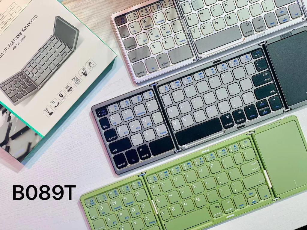 Compact Rechargeable Bluetooth Keyboard with Touchpad - Universal for Tablets