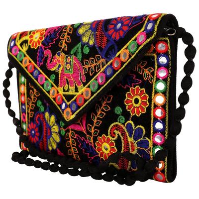 Torebki kopertowe Ręcznie robiony haft Praca z lustrami Stylowe torebki listonoszki dla kobiet Torby crossbody dla pań i dziewcząt - 22X16 cm