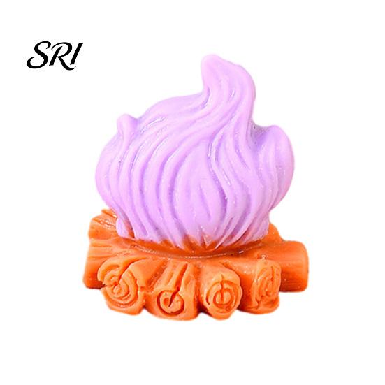 Outdoor Camping Scene Decor Micro Landscape Ornament Resin Campfire Model Miniature Figurine Desktop with Realistic Flame Texture for Dollhouse Small