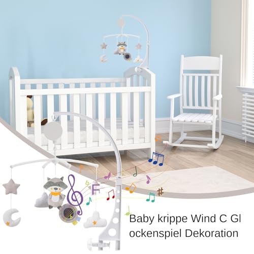 Baby Crib Mobile - Portable Hanging Toys with Animal Figures for Newborns, Nursery, Stroller, Bedroom & Outdoor