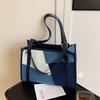 Large-capacity Bag Women's New Spring and Summer Contrasting Color Splicing Shoulder Bag Class Commuter Tote Bag