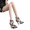 2025 Summer New Cover Heel Women's Sandals Sexy Super High Thin Heels with Back Zip Rome Open Toe Party Evening Footwear