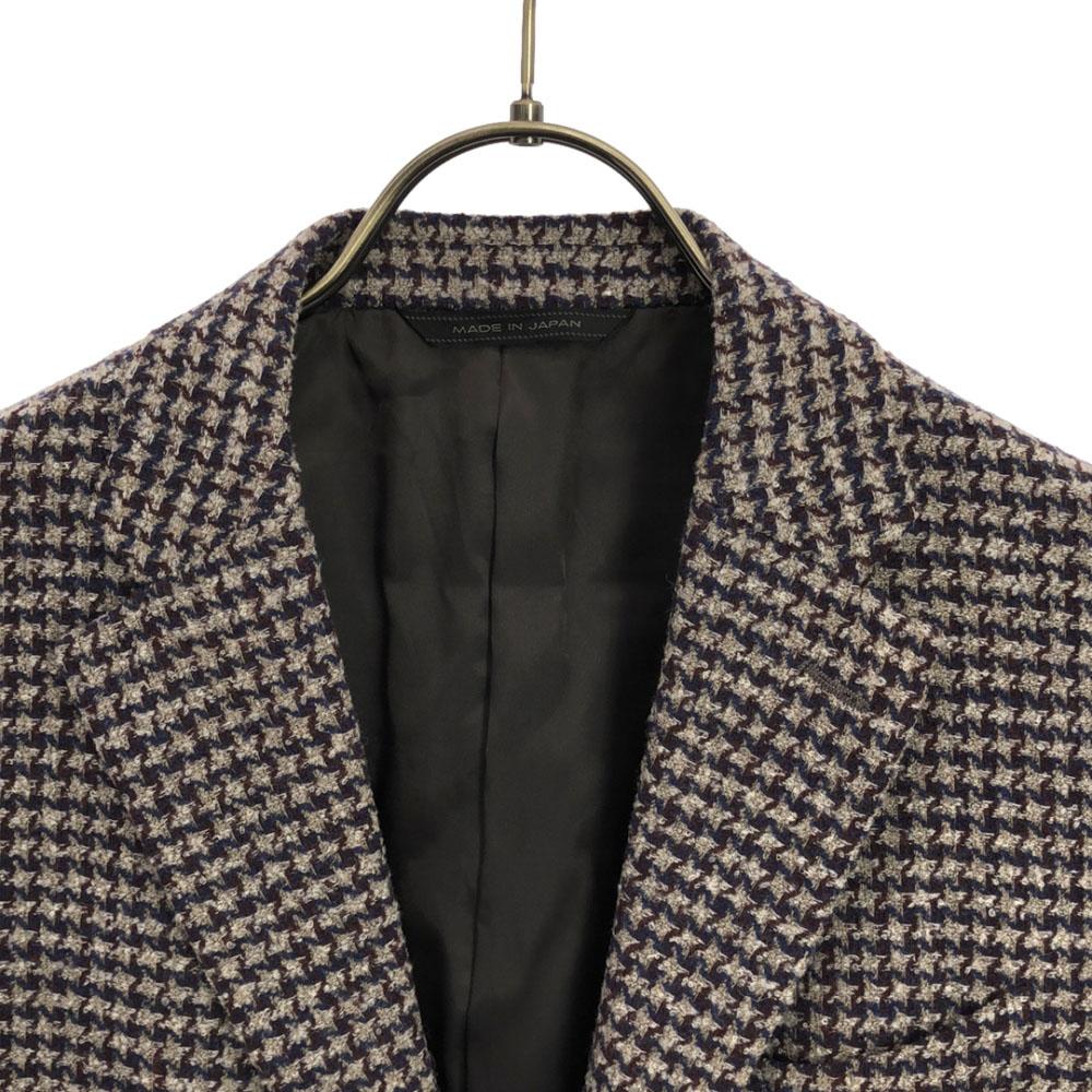 Durban Made In Japan Wool Blend Houndstooth Tailored Jacket Gray Men's Used