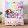 Name Custom Gabby Print Flannel Blanket High Quality Warm Comfortable Cover for All Seasons Perfect for Gifts Home Decor