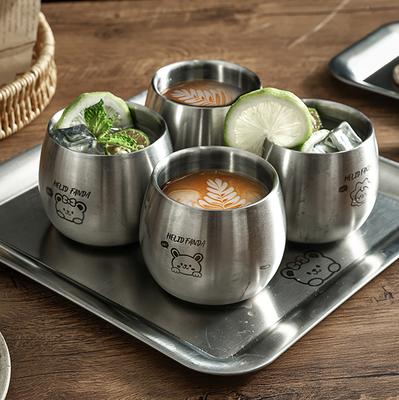  120ML Milk Coffee Mug 304 Stainless Steel Water Cup Durable Anti Drop Children Thicked Anti Scalding Cute Drinking Cup