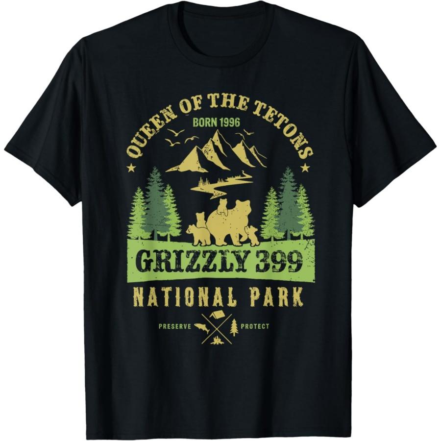 Grizzly 399 Queen Of The Tetons National Park Bear Lovers T-Shirt S