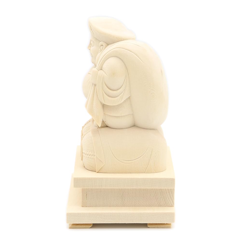 Kurita's Special Buddhist Statue [Various Tenjin] Standing Daikokuten Statue Made of Hinoki Wood (Total Height: Approx. 14cm, Width: 8.5cm, Depth: