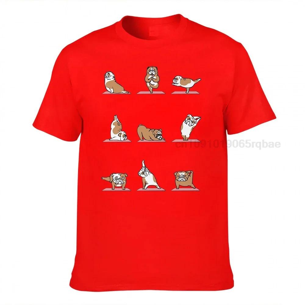 English Bulldog Yoga Funny Tshirts Top Top Tshirts Tops Tees Faddish Cotton Comfortable Funny Boy