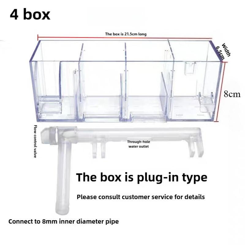 

Transparent Acrylic Fish Tank External Filter Box Dry and Wet Separation Small Silent External Suspend Aquarium Drip Overflow