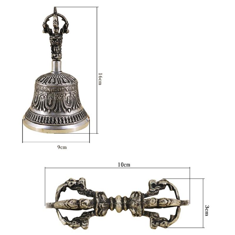 Premium Tibetan Buddhist Meditation Bell & Dorje Ritual Set Handheld Bell for Yoga Sound Therapy and Spiritual Ceremonies