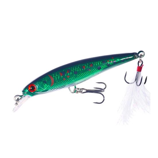 9CM/6.7G Minnow Fishing Lure with Tongue Hooks Hard Artificial Swimbait Freshwater Saltwater Trout Bass Fishing Accessories