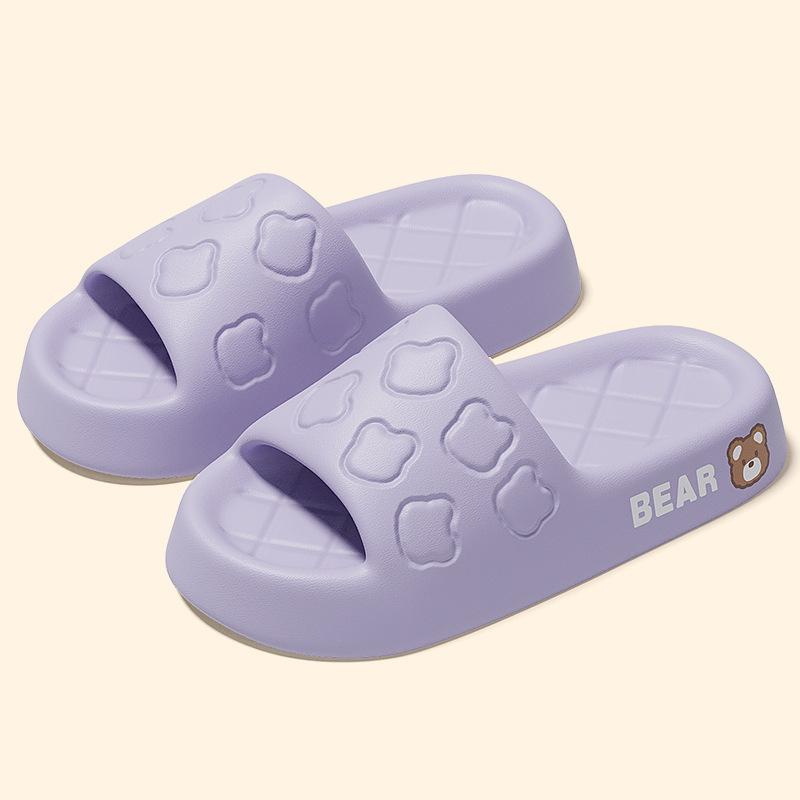 

мода Shevalues женские милые домашние сандалии с рисунком медведя на толстой подошве с принтом тапочки для дома из ЭВА мягкие шлепанцы для ванной комнаты пара пляжная обувь 36-37(fit35-36) фиолетовый