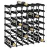Day and Night - Day and Night Wine Rack for 42 Bottles Solid Black Pine Wood
