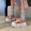 Fashion 8CM NEW Pink Butterfly-knot Womens Sports Shoes Platform Comfortable Kawaii Casual Sneakers Athletic Ladies New Skateboard Shoes
