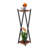 Relaxdays Étagère À Plantes, 2 Surfaces Effet Bois, Tabouret Moderne Fleur, HLP : 99x29x29 Cm, Colonne, Noir-brun Foncé