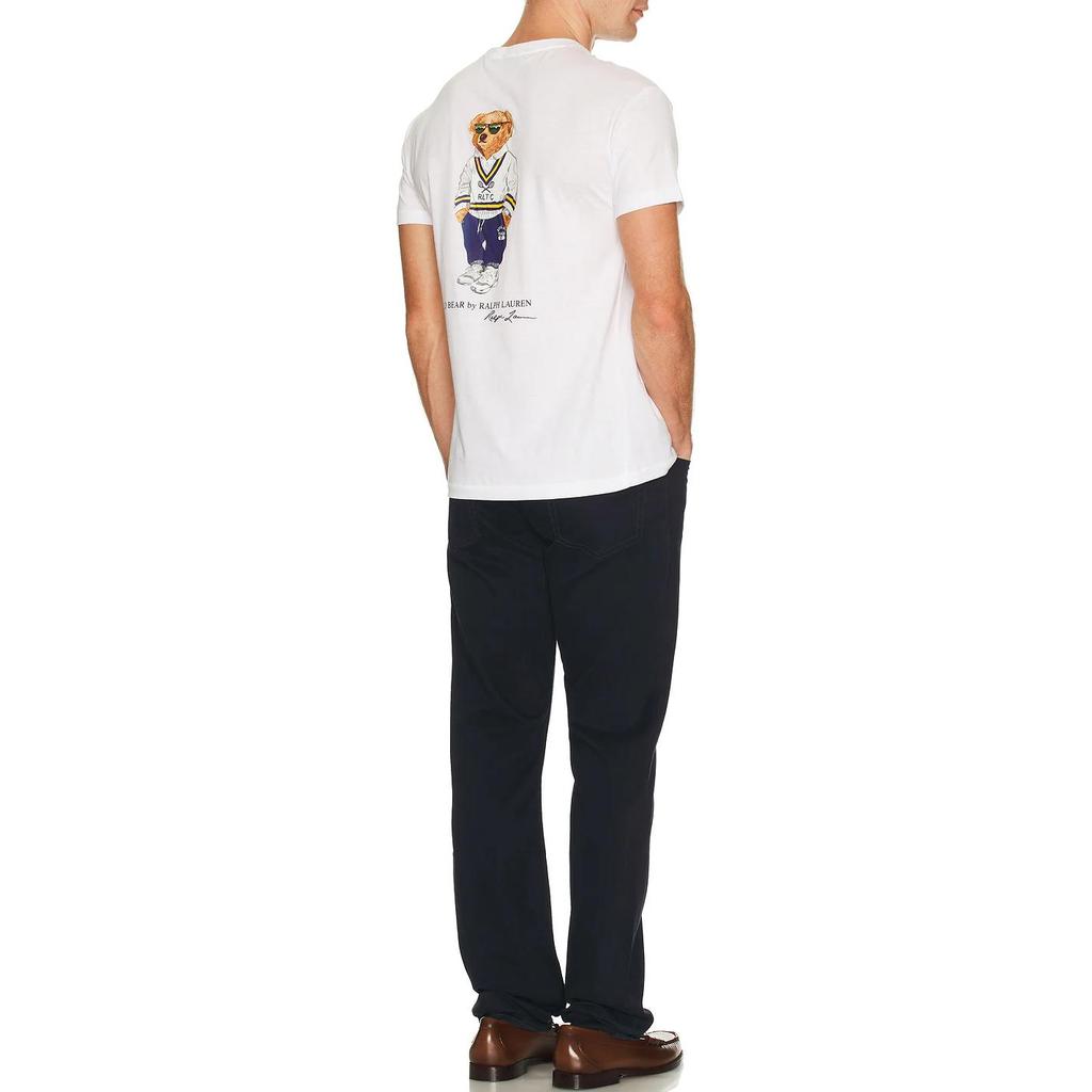 T-shirt da uomo a maniche corte con stampa girocollo Polo Ralph Lauren Top Bianco 710963816-001
