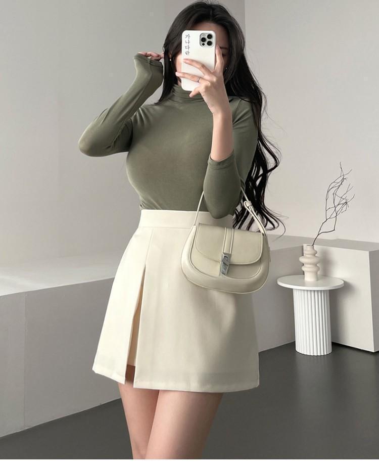 Korean Dongdaemun Cashmere Slim-Fit Turtleneck Top - Women's Autumn/Winter Versatile Long-Sleeve Base Layer