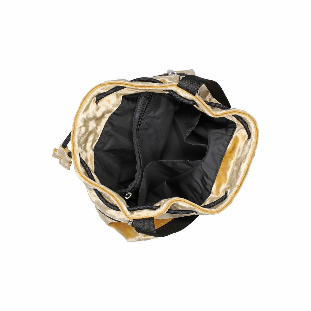Lesportsac Velour Gold Drawstring Bucket Bag [3870.M247]