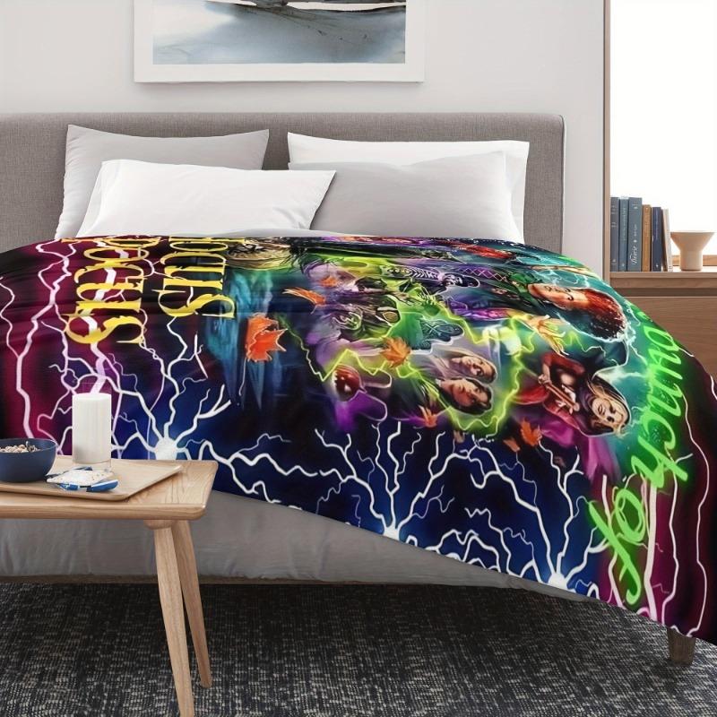 Hocus Pocus Blanket Warm and Vibrant Throw Blanket for Bed Multi-Purpose Cozy and Thoughtful Idea for Valentine's Day Halloween