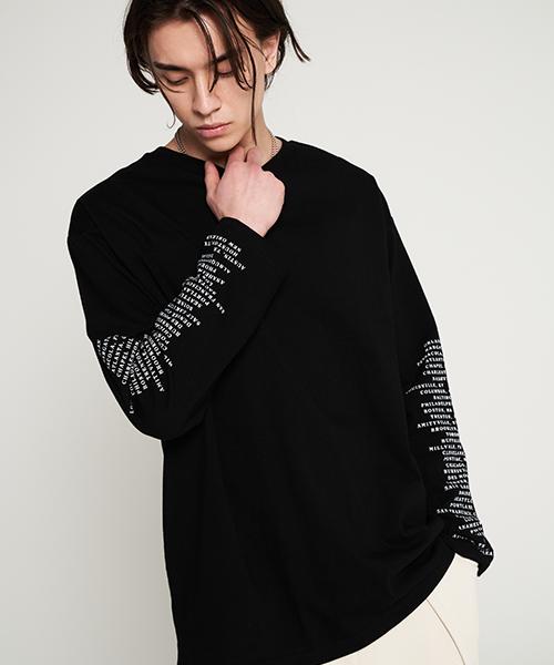 Tener Sleeve Lettering Round Long-Sleeved Black F