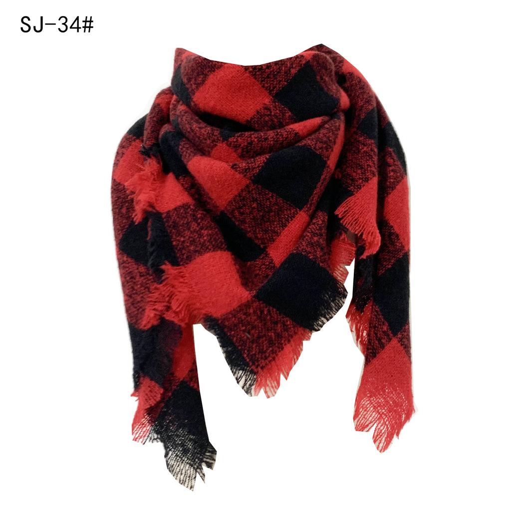 Designe Brand Knitted Spring Winter Women Scarf Plaid Warm Cashmere Scarves Shawls Luxury Neck Bandana Female Pashmina Wrap