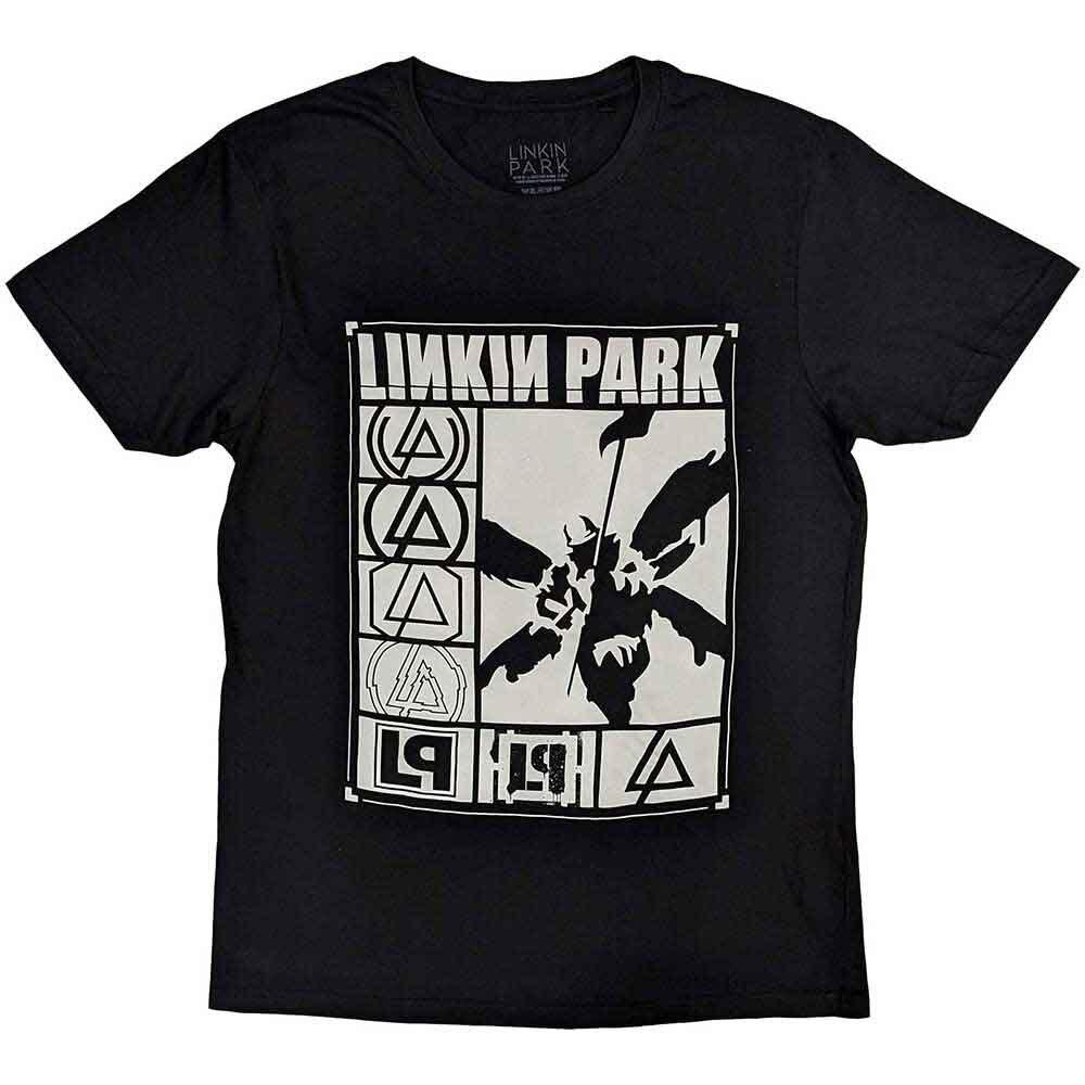 Linkin Park Logos Rectangle T-Shirt Black New L