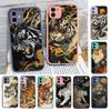 Cool Animal Tiger Lion Phone Case For iPhone 16 15 14 Plus 15 13 12 11 Pro Max X XS MAX Matte Cover