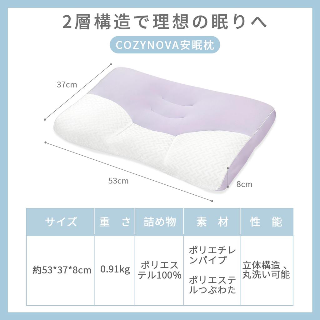 COZYNOVA Pillow, Dual-Layered, for a Restful Sleep [Neck and Shoulder Fit, Breathable, Natural Support for Head, Neck, and Shoulders, Pressure