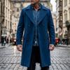 Men's Mid-length Double-breasted Wool Blend Peacoat, European US Size Warm Winter Overcoat Jacket for Men, Outerwear for Dropshipping