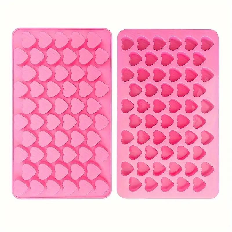55 Mini Heart Shapes Silicone Soap Crayon Ice Cube Candy Decoration Chocolate Mold, Reusable Cake Mold Baking Kitchen Supplies