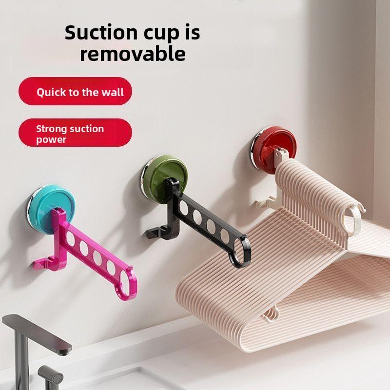 1KS 5otvorová přísavka Věšák na oblečení Úložný stojan Domácí Balkon Multifunkční Nástěnný stojan na sušení oblečení Úložný stojan