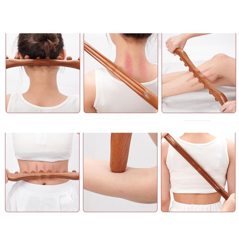 52 cm großer Guasha-Schabstab aus Holz, Massagegerät für Taille/Bauch/Beine/Hände/Rücken, Körperformungsmassagegerät
