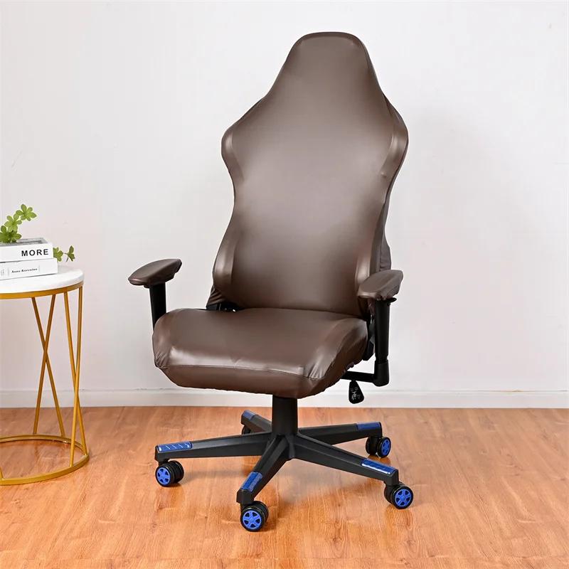 PU-Leder Gaming Stuhlbezug Bürostuhlbezug Elastische Sessel Sitzbezüge für Computerstühle Überwürfe Housse De Chaise