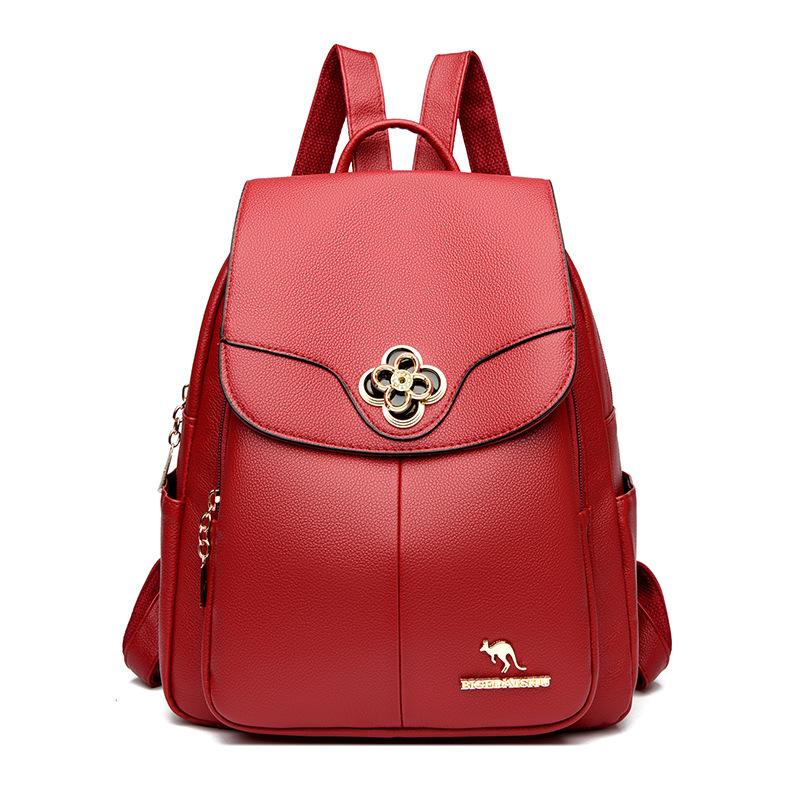 Backpack New Fashion Large Capacity Women's Soft Leather Versatile Backpack Travel Backpack