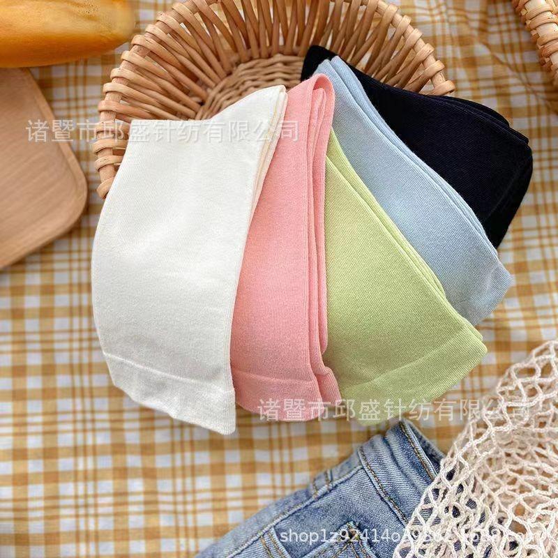 South Korea Dongdaemun solid color breathable vertical strip curling medium tube socks children sweat-absorbing versatile medium tube
