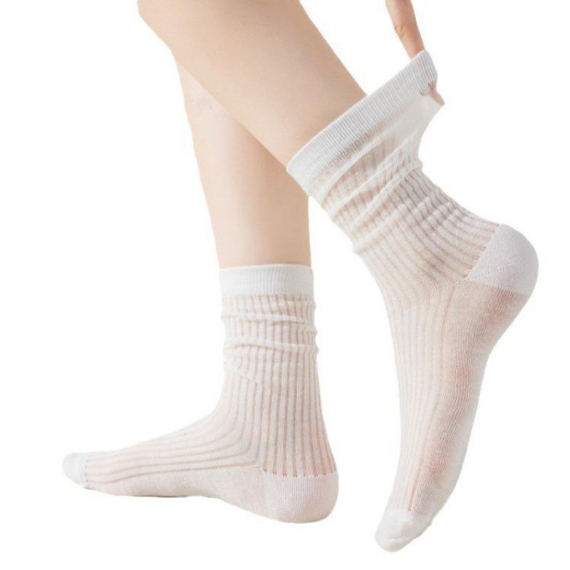 Women's Summer Ultra Thin Breathable and Sweat Absorbing Ballet Wind Tube Stack Socks
