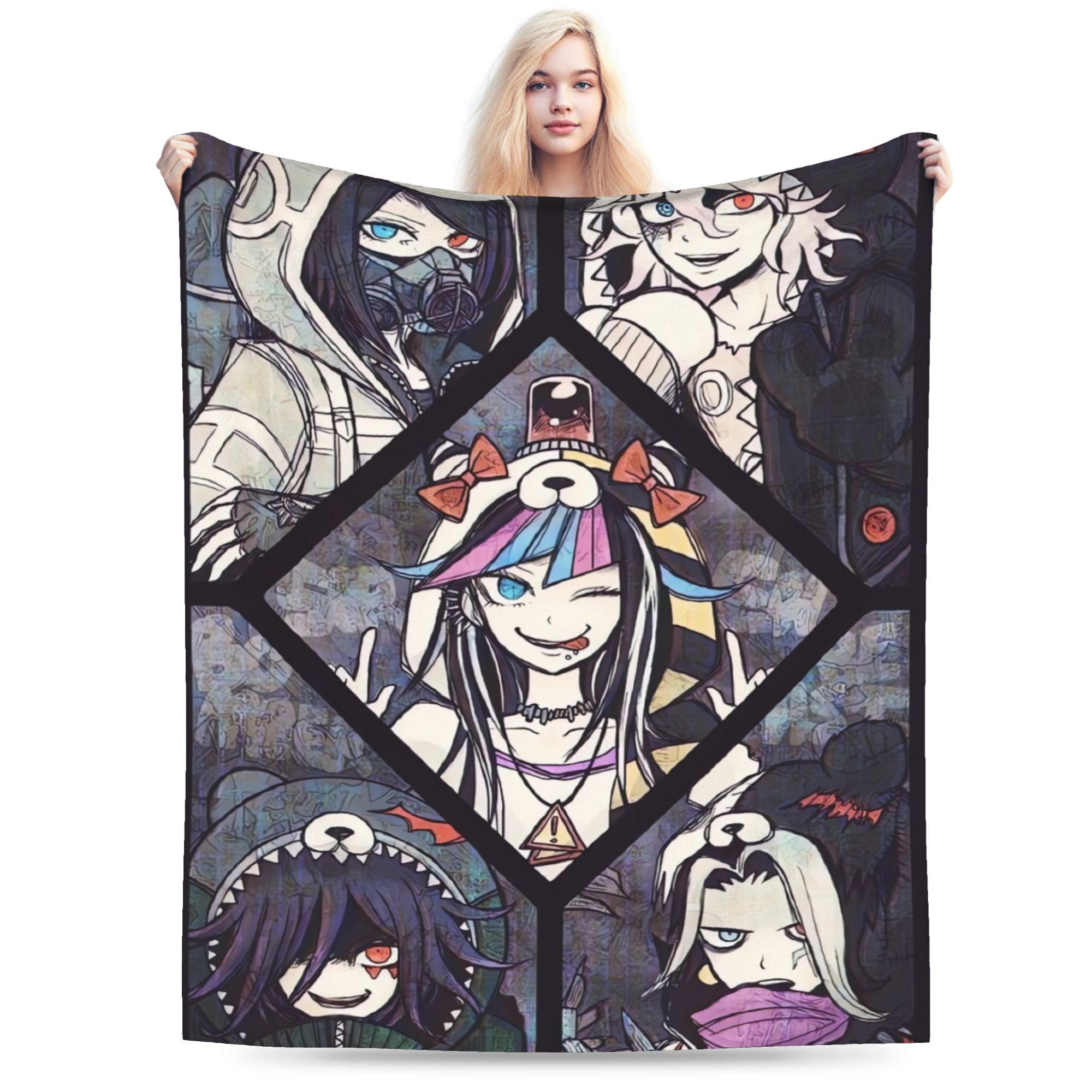 Jessica Chen Unisex Anime Danganronpa Kawaii Plush Blanket Child Flannel Throw Blanket For Outdoor Super Warm Design Quality Bedspread Gift Idea