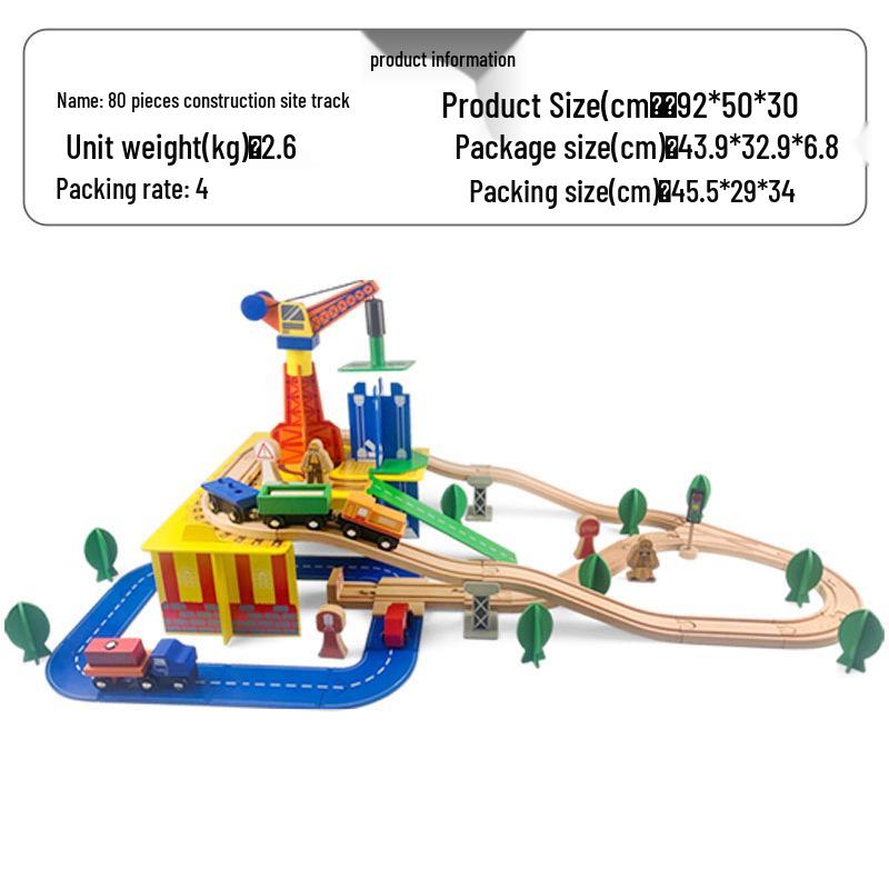 Electric Thomas Wooden Train & Magnetic Track Set - Beech Wood Assembly Toy
