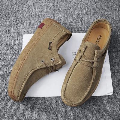 New Men's Casual Shoes Luxury Handmade Suede Leather Sneakers  Tooling Antiskid Men Footwear Platform Outdoor Shoes Loafers